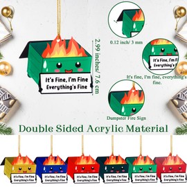 Sieral Dumpster Fire Hanging Ornament Bulk Emotional Support Positive Funny Pendant Employee Appreciation Gift Thank You Gifts for Team Coworkers Teacher Nurse(48 Pcs,Colorful)