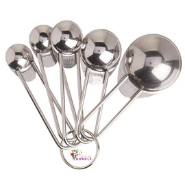 Stainless Measuring Spoons, Small Measuring Spoons, Cuisipro Measuring Spoons Stainless Steel set of 5, 1/8 tsp, 1/4 tsp, 1/2 tsp, 1 tsp, 1 tbsp, perfect for liquid and dry ingredients dishwasher safe