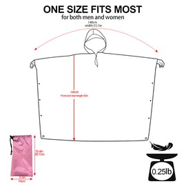 POWINSUN Hooded Rain Poncho for Adult, Waterproof Lightweight Raincoat for Hiking Camping