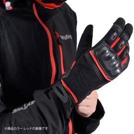 Daytona 15906 Motorcycle Gloves, Spring, Summer, Autumn, Winter, Carbon Protector, Smartphone Compatible, High Protective Gloves, Black, XL Size