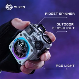 Muzen Cyber Cube-Pro Bluetooth Speaker, Bluetooth 5.0, Portable Speaker with Fidget Spinner, Crystal Clear Sound with RGB Led Light Wireless Speaker, Waterproof Speakers for Indoor Outdoor