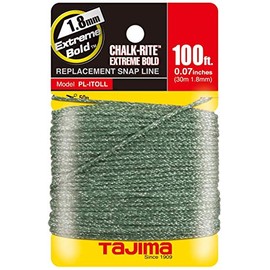 Tajima Replacement Snap-Line - 1.8 mm x 100 ft Chalk-Rite Dura Braided String for Extreme-Bold & Visible Markings - PL-ITOLL, White