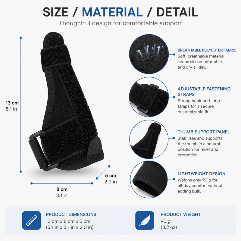 Adjustable Thumb and Wrist Support Brace for Exercise – Breathable