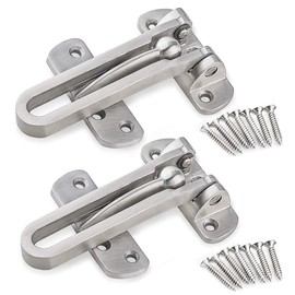 Gasea 2 Packs Front Door Swing Bar Door Restrictors, Security Chain Restrictors Door Guard Window Lock Latch, Prevents Forceful Entry