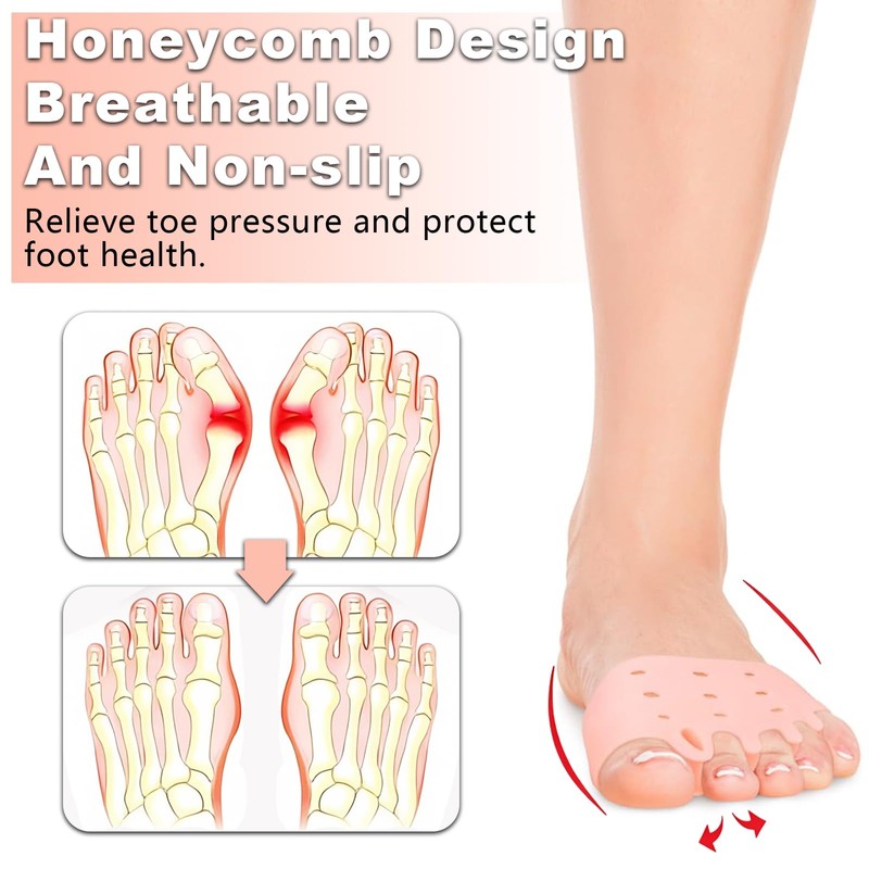 4 Pairs Silicone Toe Separators for Women & Men,Bunion Corrector