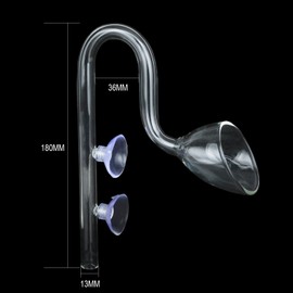 Caylingdee Lily Pipe Glass Inflow Outflow Set Aquatic U Shape Inflow Pipe Set for Aquarium Planted Tank Filter 13mm for 12/16mm(1/2" ID) Tubing