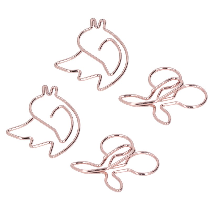 100Pcs Cute Paper Clips Cherry Hummingbird Style Electroplated Metal Gold