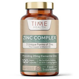 New: 20mg Triple Zinc Complex - Chelated Zinc Bisglycinate, Picolinate & Citrate - Plus Copper & Vitamin B6 - for Men & Women - UK Made - GMP Standards - Vegan