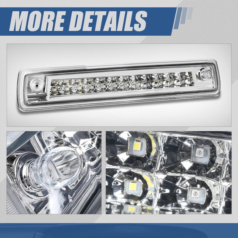 Auto Dynasty Dual Rows LED Chrome Housing High Mount 3rd
