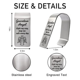 LAGZDFC Guardian Angel Light My Way Keep Me Safe Every Day Visor Clip for Cars, Car Visor Clip Gifts for Drivers, Guardian Angel Prayer Cars Charm, Safe Travels Gifts for Women Men, Car Accessories