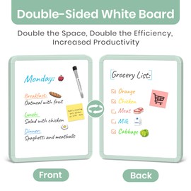 Small Double-Sided White Board Dry Erase Board for Wall, 14"x11" Hanging Whiteboard for Door, Mini Dry Erase Board with a Black Dry Erase Marker, Small Whiteboard for Kids Students, Back to School-G