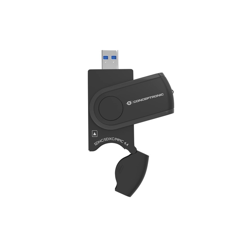 CONCEPTRONIC BIAN04B 4-in-1 USB 3.0 Card Reader, SD/SDHC/SDXC x 2,