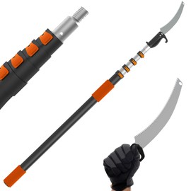 Buyplus 26FT Reach Pole Saws for Tree Trimming, Pole Saw with 5-20FT Telescoping Extension Pole, Pruning Saw with 19" 3X Detachable Saw, Non-Slip Handle, Tree Trimmer for Garden Palms Shrubs