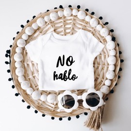 Organic GOTS Certified Baby Onesie Unisex Bodysuit 0-18 months - No Hablo | Funny Spanish Quote for Latin Parents (No Hablo, 0-3 Months)