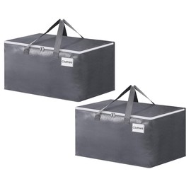 Travel luggage storage bag, large heavy-duty storage bag, foldable mobile equipment saves space, with a storage capacity of 93L and a 2-piece set in gray