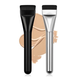 Pincel de Base Plana de 2 Piezas, Cepillo de Máscara Facial, Espátula de Maquillaje, Cepillo Facial para Máscara de Base Líquida, Cepillo de...       
