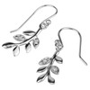 LaTisoro 925 Solid Sterling Silver Cubic Zirconia Olive Branch Dangling