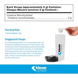 Klean Athlete - Klean Creatine - Supports Muscle Strength and Performance* - NSF Certified for Sport - 315 Grams Powder