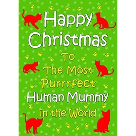 from The Cat Christmas Card (Human Mummy, Green) - Special Animal Xmas Card for Her Kids