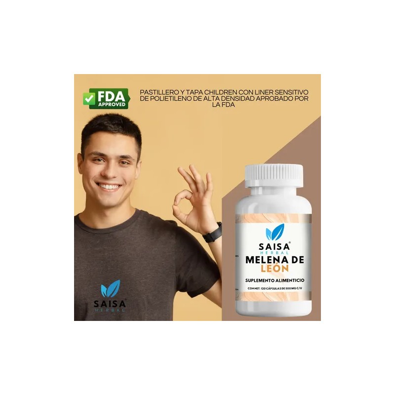 Hongo Melena De León 240 Cápsulas Lions Mane Mushroom Supplement,