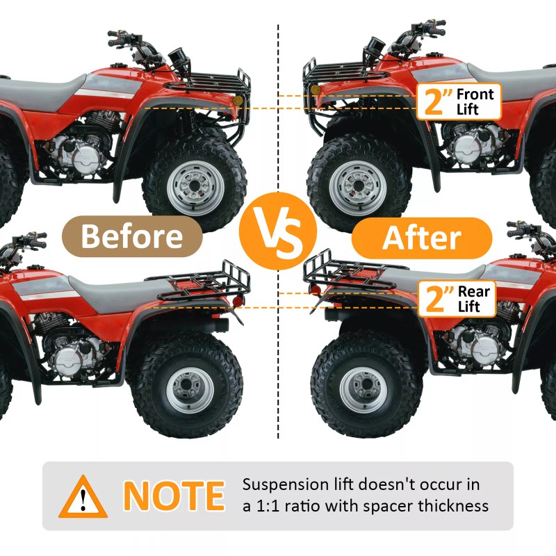 21ST Heavy-Duty 2" Front & Rear ATV Lift Kit Fits