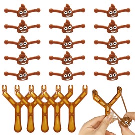 20pcs Poo Slingshot Toy,Funny Catapult Poo Slingshot Prank Toys for Kids and Adults,Poo Stress Toy Funny Poo Mochi Squishy Toys for Birthday Joke Prank Present Christmas Stocking Filler Toys
