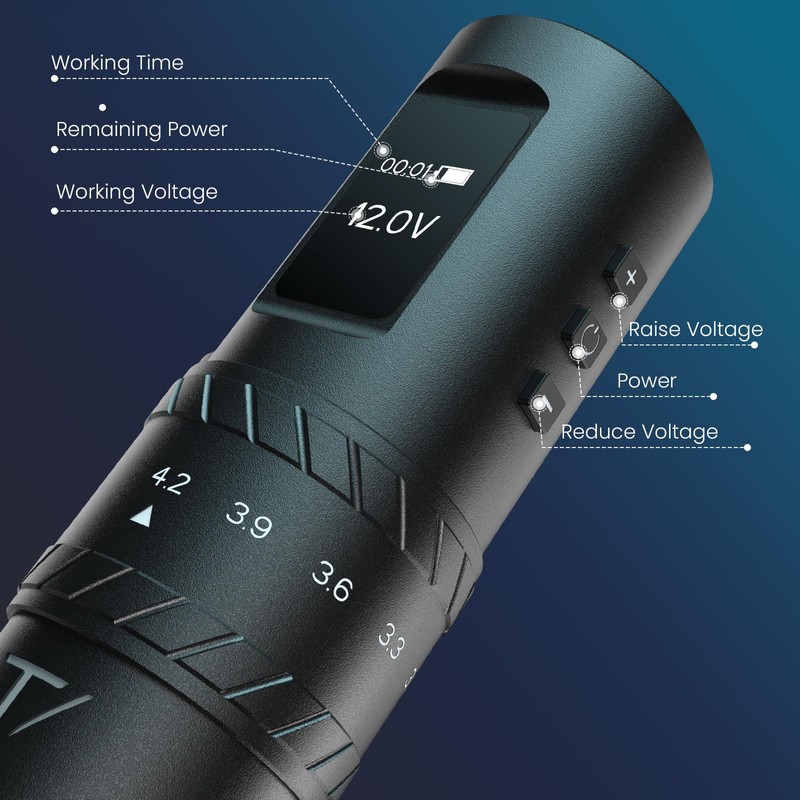 Tattoo Gun portable tattoo machine, 2400mAh Rotary Tattoo Machine with