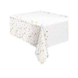 Unique 72413 Baby Shower Little Star Rectangular Plastic Table Cover | 1 Pc, Print, 7 x 4.5 ft