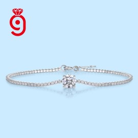 RTS Fine Jewelry Moissanite Tennis Bracelets 925 Sterling Silver VVS Moissanite Diamond Iced Out Link Women Chain BraceletColor: White, Length: 21cm