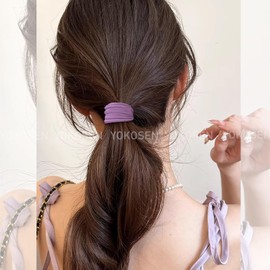 Yokosen Hair Rubber Korean Style, Set of 4, Stylish, Simple, Non-Tracing, Hair Clip, Thick, Soft, No Headaches, Non-Cut Rubber, High Elasticity, Fashionable, Accessories, Colorful