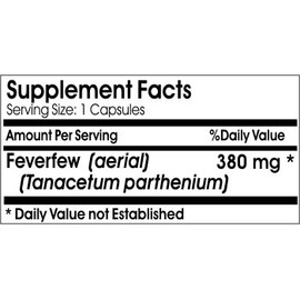 Naturetition Supplements Feverfew 380mg ~ 200 Capsules - No Additives