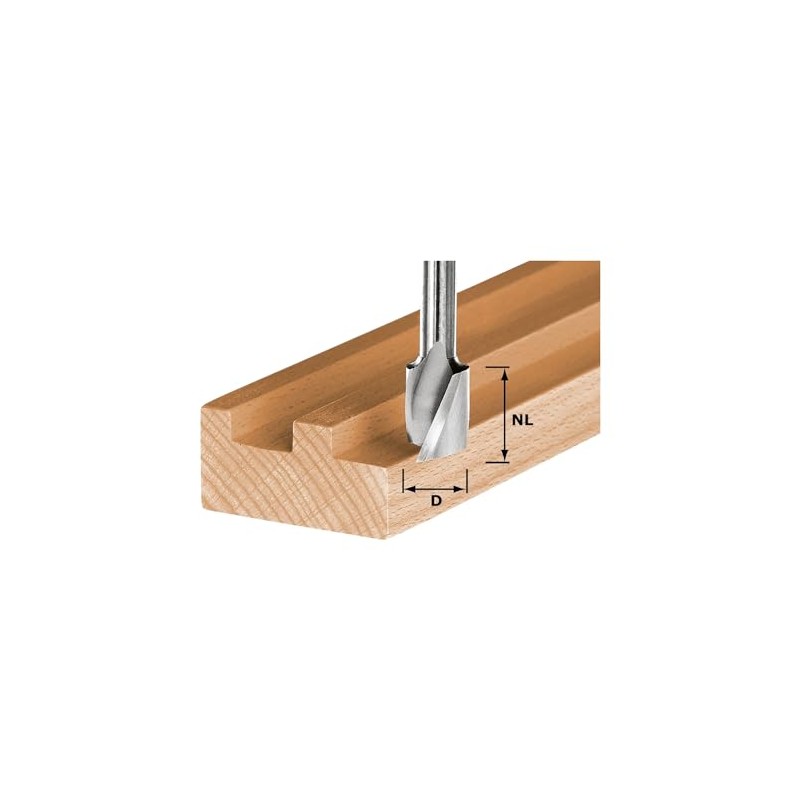 Festool Spiral Groove Cutter HS Spi S8 D8/19 - Shank