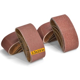 Montemono 16 PCS 2-1/2 x 14 Inch Belt Sander Sanding Belts | 65x356mm Aluminum Oxide Sander Belts 4 Each of 40/80/120/240 Grit Belt Sander Paper for Belt Sander