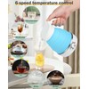Portable Electric Travel Kettle, 600ml Collapsible Silicone Kettle with Temperature
