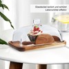 Holz Butterdose mit Glasdeckel - Akazienholz Butterdose mit klarer Kuppel,