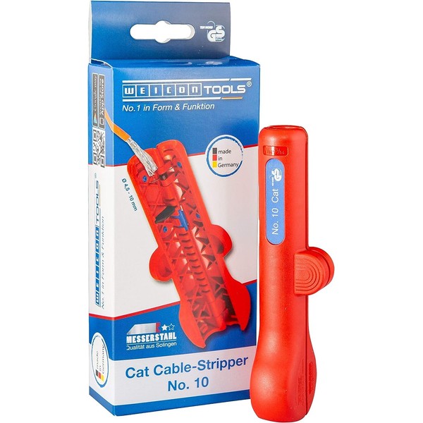 WEICON TOOLS Cable-Stripper No.10 I Netzwerkkabel Abisolierer, hochwertiger praktischer Entmanteler