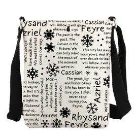 JYTAPP Starlight Court Frost And ACOFS Crossbody Bag Book Lover Gift Bookish Booktok Merch Fantasy Reader Bookworms Bag Gift (BEIGE)