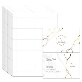 Mr-Label 240gsm Heavyweight Printable Business Cards 3.5" x 2", Photo Grade Color Printing, Micro-Perforated A4 Glossy White Double-Sided Inkjet Paper Cardstock (25 Sheets Total 250 Cards)