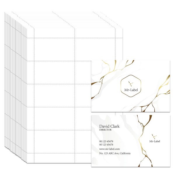 Mr-Label 240gsm Heavyweight Printable Business Cards 3.5" x 2", Photo