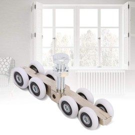 Tiiyee Sliding Track Roller Set, Barn Door Sliding Kit Pulley Hanging Wheel 8 Wheels Door Track Sliding Floor Track Roller Barn Door Sliding Pulley Caster Barn Door Wheel Kit