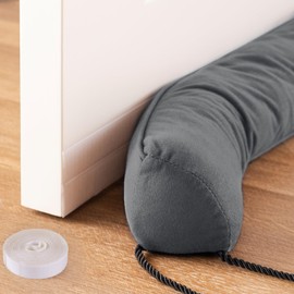 Joypea 36" Door Draft Stopper for Bottom of Door, Triangular Under Door Gap Filler with Removable Cover up to 3 Inches, Weighted Bottom of Door Barrier for Noise, Air, Wind and Light, Gray