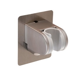 GwernKB Shower Head Holder Strong Adhesive No Drilling Wall Mount Adjustable Handheld Showerhead Bracket for RV Kids Bathroom Shower,Fix Firmly and Use Conveniently (Brushed Nickle, 1)