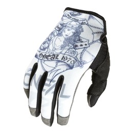 O'NEAL | Cycling & Motocross Gloves | MX MTB DH FR Downhill Freeride | Durable, Flexible Materials, Ventilated Nano Front Hand | Mayhem Glove Sailor V.22 | Adult | White | Size M