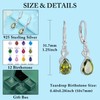 FJ Teardrop Dangle Earrings for Women 925 Sterling Silver Peridot