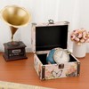 ELLDOO Butterfly Treasure Chest Box, Wooden + PU Leather Storage