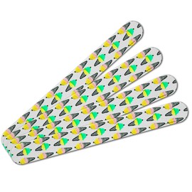 Ice Cream Cones Pattern Double-Sided Nail File Emery Board Set 4 Pack
