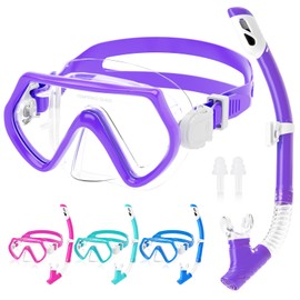 JATEKA Swimming Goggles Set for Children 4-12 Years Purple