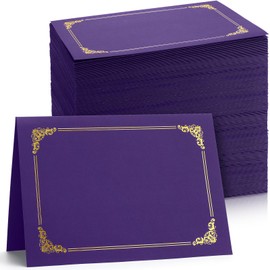 Fainne 80 Pieces Certificate Holders Diploma Holders Document Holder Certificate Covers Certificate Folders with Gold Foil Border for Letter Size 8.5 x 11 Inches Diploma Documents Awards (Purple)