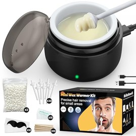 Kit de cera para la nariz: kit de cera para el cabello de la nariz con calor rápido USB y temperatura inteligente, depilación sin dolor de nariz y oíd