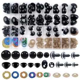 TOAOB 84pcs Safety Eyes and Noses with Washers 16mm to 30mm Glitter Safety Eyes Colorful Plastic Craft Crochet Eyes for Amigurumis DIY Puppet Stuffed Animals Doll Making